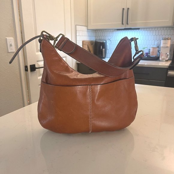 margot Handbags - MARGO Cognac / Caramel / Camel Genuine Leather Hobo Bag Purse